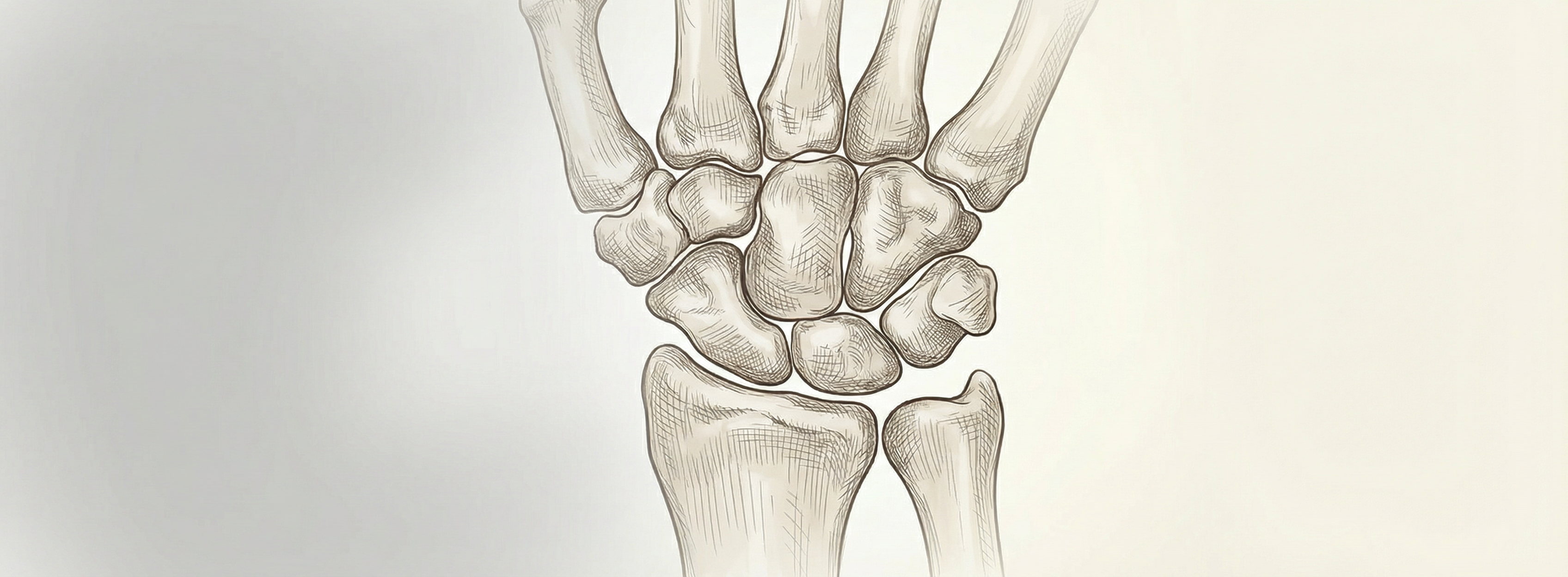 Anatomical illustration of wrist and carpal bones in educational context
